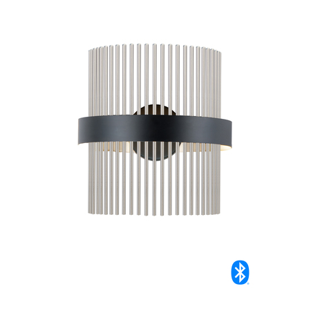 ET2 Chimes 2-Light 7" Wide Black / Satin Nickel Wall Sconce E34201-BKSN